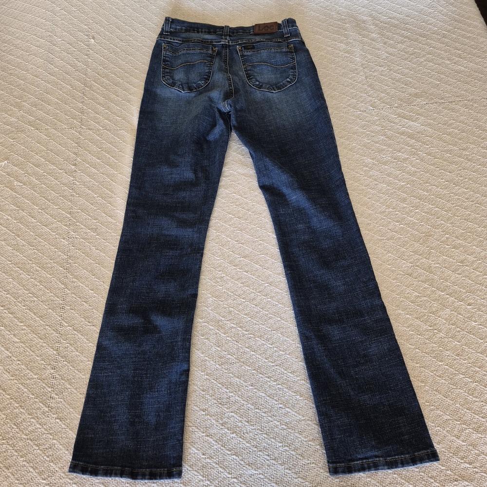 Lee Women's Straight Leg Dark Blue Denim Jeans - Picture 6 of 6